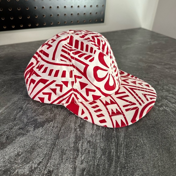 American Apparel Other - American Apparel Red and White Tribal Printed Flat Brim Hat